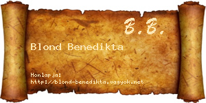 Blond Benedikta névjegykártya